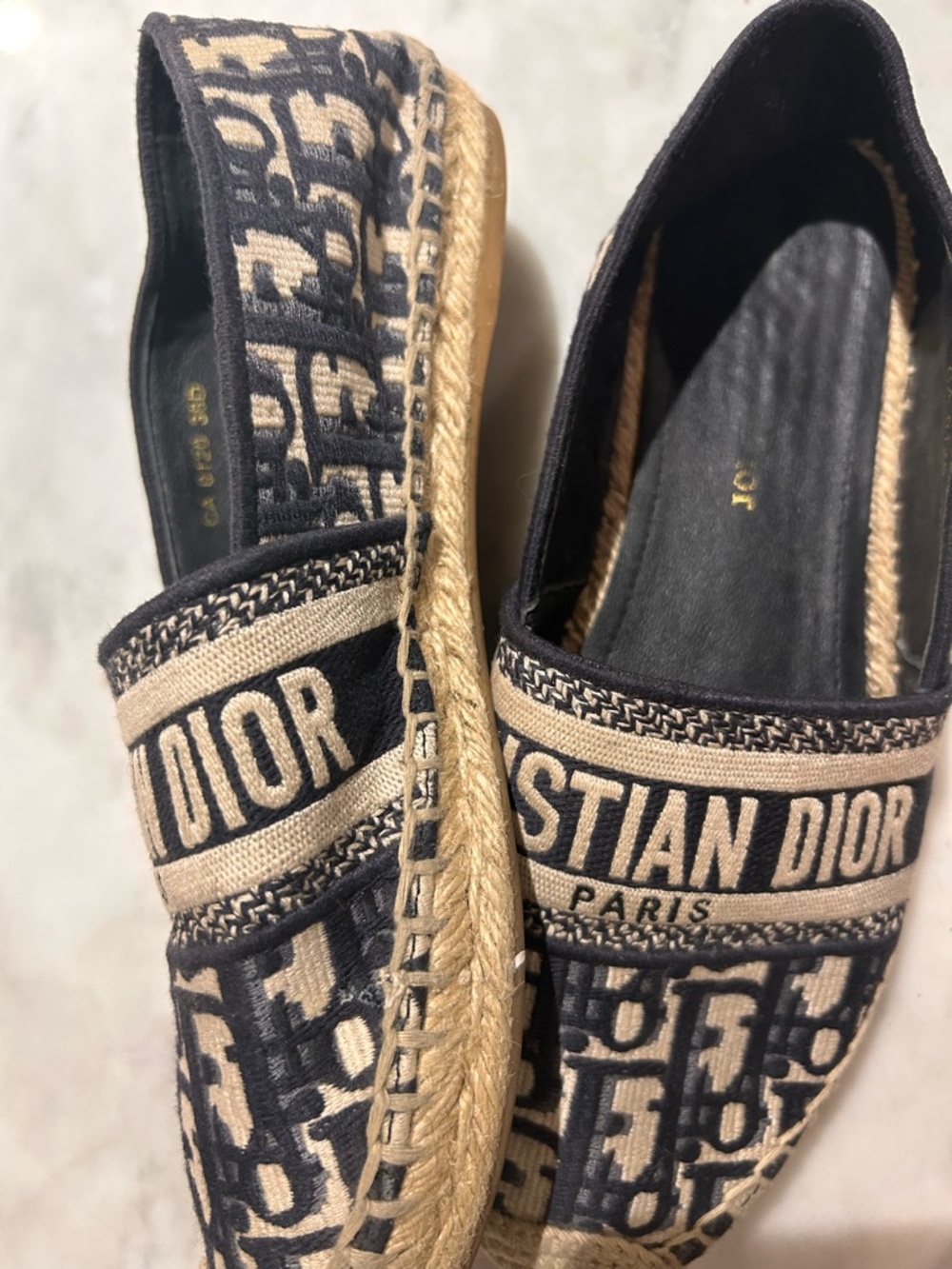 Dior Navy and Beige Canvas Espadrilles - Christian Dior - Picture 6 of 6